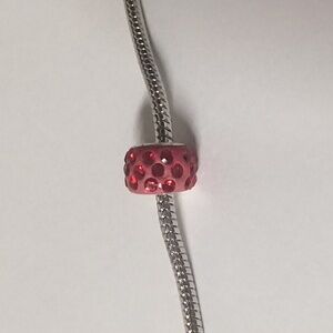 Red Rhinestones Spacer Charm for‎ Pandora Style Bracelet